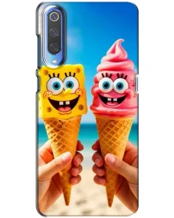 Чехол для Xiaomi Mi 9 с картинкой «Спанч Боб мороженое»