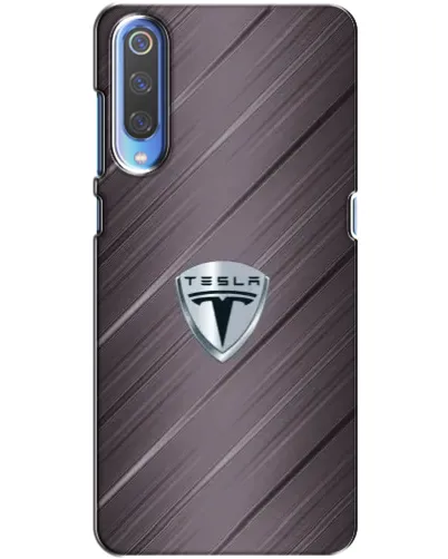 Чехол для Xiaomi Mi 9 с картинкой «Металлическая текстура Tesla»