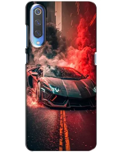 Чохол для Xiaomi Mi 9 з картинкою «Lamborghini червоний дим»