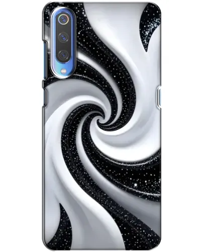 Чехол для Xiaomi Mi 9 с картинкой «Черно-белая спираль»