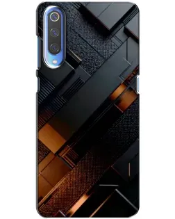 Чехол для Xiaomi Mi 9 с картинкой «Черные геометрические блоки»