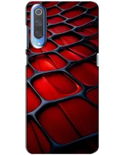 Чехол для Xiaomi Mi 9 с картинкой «Красная глянцевая сетка»