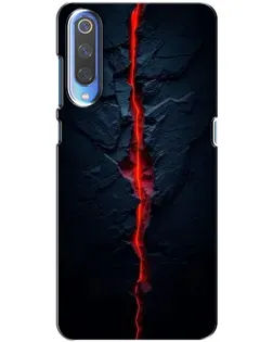 Чехол для Xiaomi Mi 9 с картинкой «Kрасная лавовая трещина»