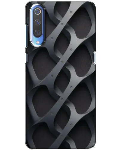 Чехол для Xiaomi Mi 9 с картинкой «Объемное серое плетение»