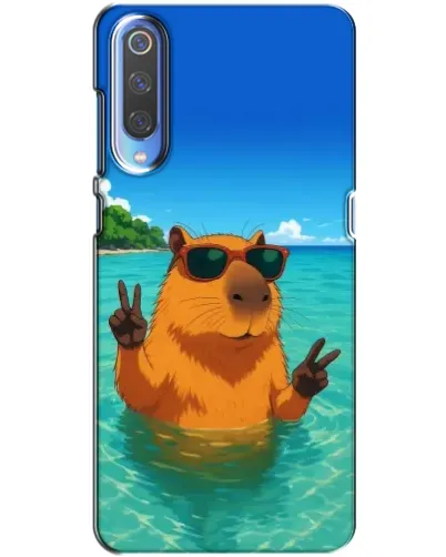 Чехол для Xiaomi Mi 9 с картинкой «Морская капибара»