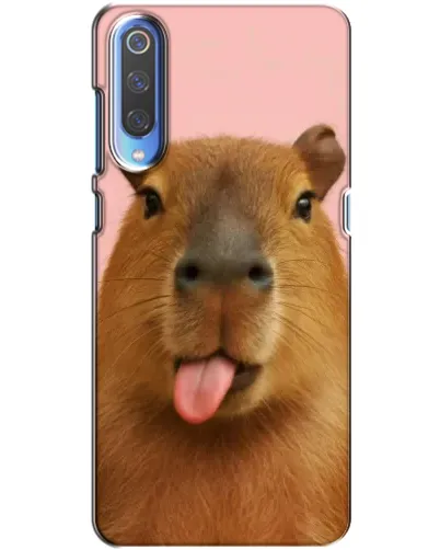 Чехол для Xiaomi Mi 9 с картинкой «Капибара с языком»