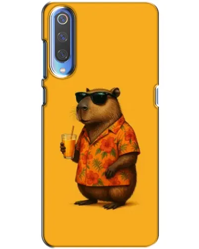 Чехол для Xiaomi Mi 9 с картинкой «Капибара на отдыхе»