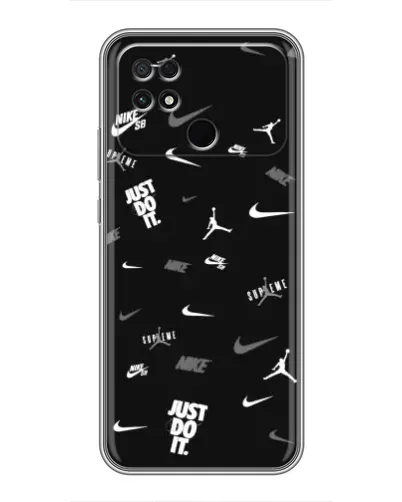 Чохол для Xiaomi POCO C40 з картинкою «Nike Black Pattern» Чохол для Xiaomi POCO C40 з картинкою «Nike Black Pattern»