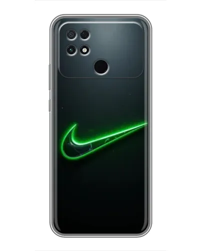 Чехол для Xiaomi POCO C40 с картинкой «Неоновый контур Nike»