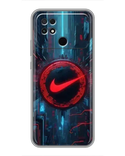 Чехол для Xiaomi POCO C40 с картинкой «Техногенный стиль Nike»