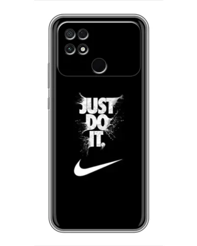 Чехол для Xiaomi POCO C40 с картинкой «Текстовый принт Nike»