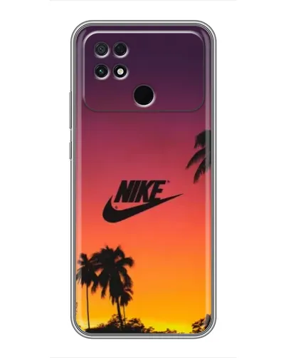 Чехол для Xiaomi POCO C40 с картинкой «Nike на закате солнца»
