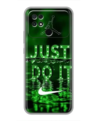 Чехол для Xiaomi POCO C40 с картинкой «Зеленый неоновый Nike»