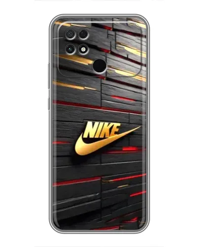 Чехол для Xiaomi POCO C40 с картинкой «Золотой Nike на металле»