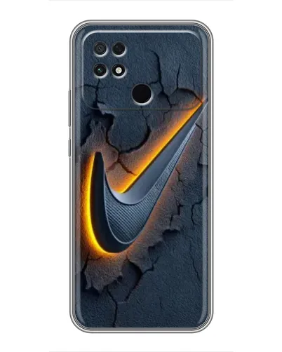 Чехол для Xiaomi POCO C40 с картинкой «Объемный логотип Найк»
