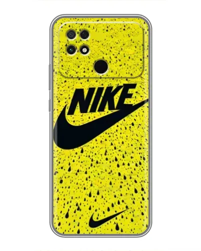 Чехол для Xiaomi POCO C40 с картинкой «Желтый текстурный Nike»