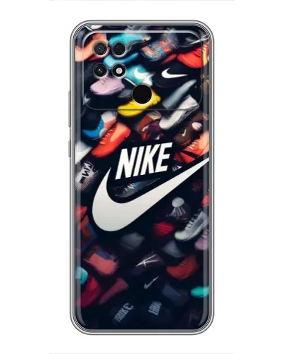 Чехол для Xiaomi POCO C40 с картинкой «Коллекция кроссовок Nike»