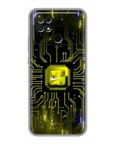 Чехол для Xiaomi POCO C40 с картинкой «Nike — золотая искра»