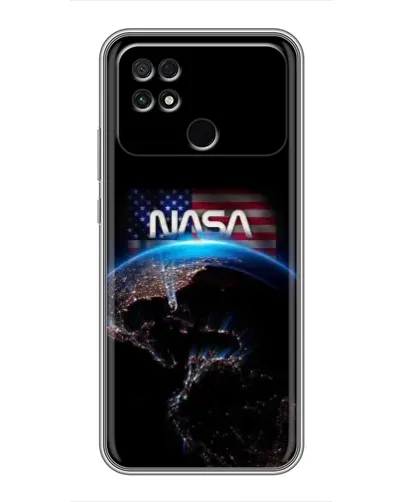 Чехол для Xiaomi POCO C40 с картинкой «Земля из космоса NASA»