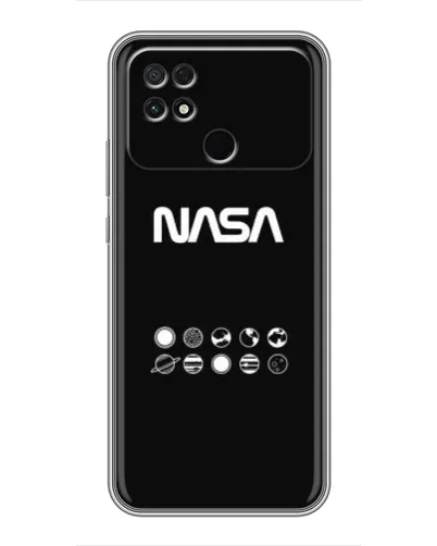 Чехол для Xiaomi POCO C40 с картинкой «NASA — технический принт»
