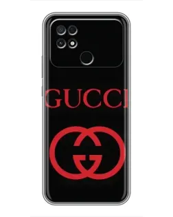 Чохол для Xiaomi POCO C40 з картинкою «Gucci — червоний логотип»