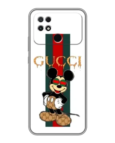 Чохол для Xiaomi POCO C40 з картинкою «Міккі Маус Gucci — смуги» Чохол для Xiaomi POCO C40 з картинкою «Міккі Маус Gucci — смуги»