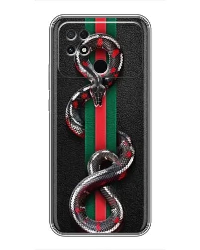Чехол для Xiaomi POCO C40 с картинкой «Gucci — змея на полосе» Чехол для Xiaomi POCO C40 с картинкой «Gucci — змея на полосе»