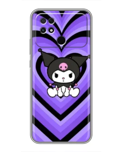Чехол для Xiaomi POCO C40 с картинкой «Kuromi и фиолетовые сердца»