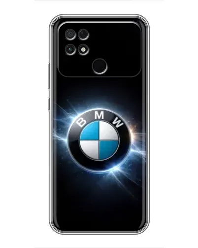 Чехол для Xiaomi POCO C40 с картинкой «BMW — неоновое сияние»