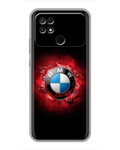 Чехол для Xiaomi POCO C40 с картинкой «Логотип BMW — вспышка»