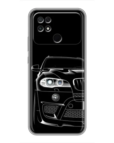 Чехол для Xiaomi POCO C40 с картинкой «Темный силуэт BMW»