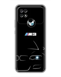 Чехол для Xiaomi POCO C40 с картинкой «Минималистичный принт BMW M3»