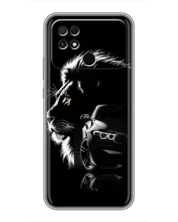Чехол для Xiaomi POCO C40 с картинкой «BMW и лев»