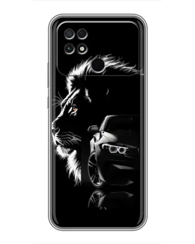 Чехол для Xiaomi POCO C40 с картинкой «BMW и лев»