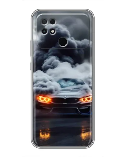 Чехол для Xiaomi POCO C40 с картинкой «BMW в дыму»