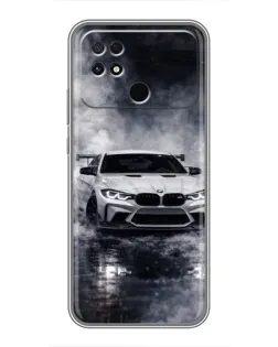 Чехол для Xiaomi POCO C40 с картинкой «BMW сквозь туман»