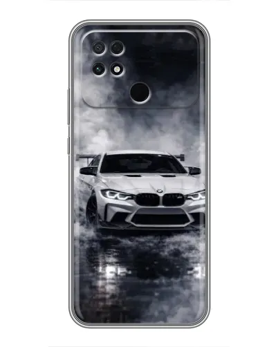 Чехол для Xiaomi POCO C40 с картинкой «BMW сквозь туман»