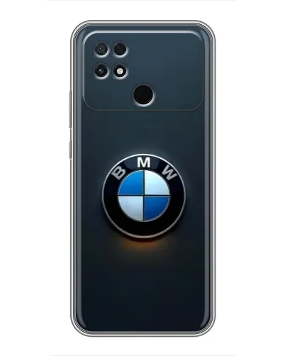 Чехол для Xiaomi POCO C40 с картинкой «Логотип BMW — минимализм»