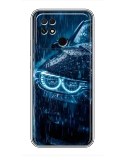 Чехол для Xiaomi POCO C40 с картинкой «BMW под дождем»