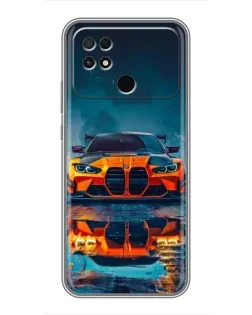 Чехол для Xiaomi POCO C40 с картинкой «BMW — золотая эмблема»