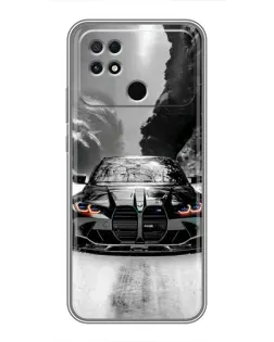 Чехол для Xiaomi POCO C40 с картинкой «BMW — акварельный дрифт»