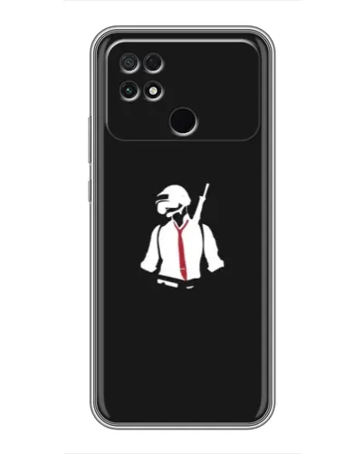 Чохол для Xiaomi POCO C40 з картинкою «PUBG — силует воїна»