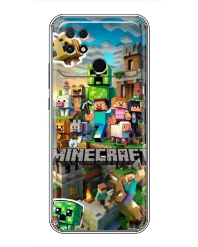Чохол для Xiaomi POCO C40 з картинкою «Замок Minecraft»