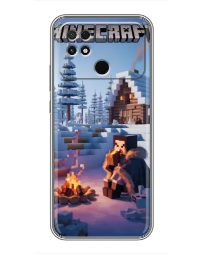 Чохол для Xiaomi POCO C40 з картинкою «Зимовий Minecraft»