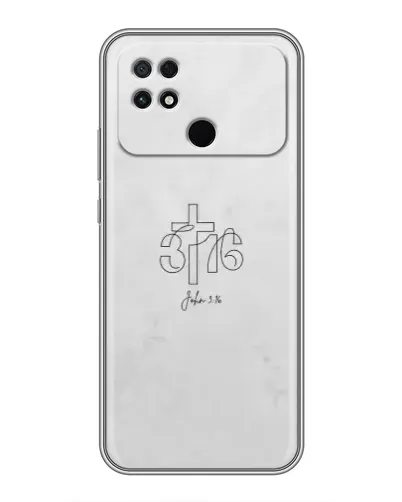 Чехол для Xiaomi POCO C40 с картинкой «Иоанна 3:16 Крест»
