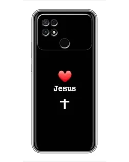 Чехол для Xiaomi POCO C40 с картинкой «Сердце - Jesus» Чехол для Xiaomi POCO C40 с картинкой «Сердце - Jesus»