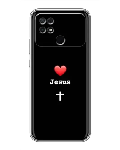 Чехол для Xiaomi POCO C40 с картинкой «Сердце - Jesus»