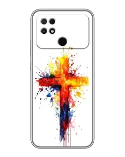 Чехол для Xiaomi POCO C40 с картинкой «Акварельный крест»