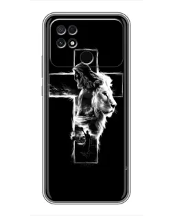 Чехол для Xiaomi POCO C40 с картинкой «Сияющий крест Jesus»