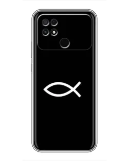 Чехол для Xiaomi POCO C40 с картинкой «Символ рыбы Jesus»